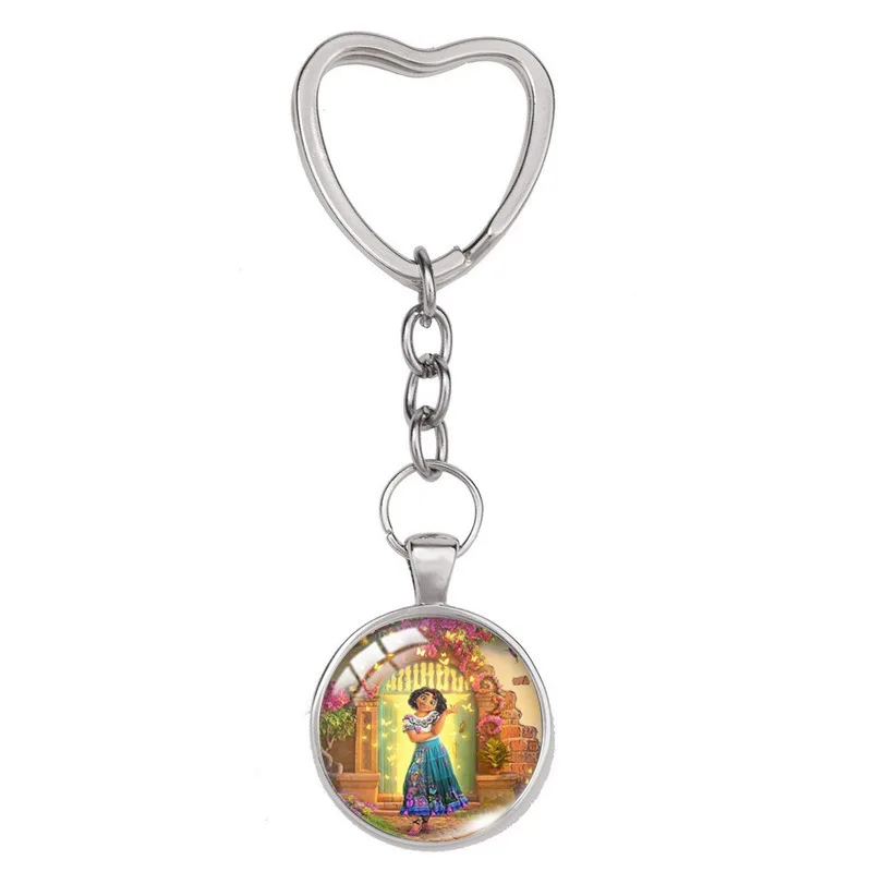 

Disney Encanto Heart-shaped Key Ring Encanto Key Chain Time Gem Key Chain Peripheral Pendant Birthday Gift Girl Decoration