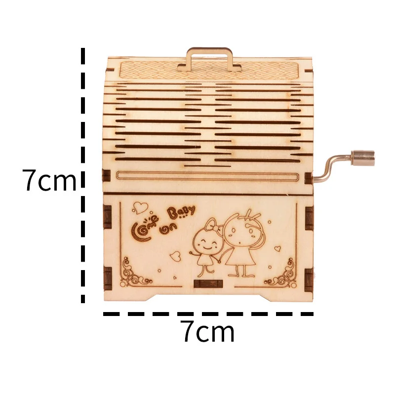 

Classical Pirate Treasure Storage Box Music Box 3D Jigsaw Puzzle Children's Educational Toys Wood Hand Crank Music Boxes
