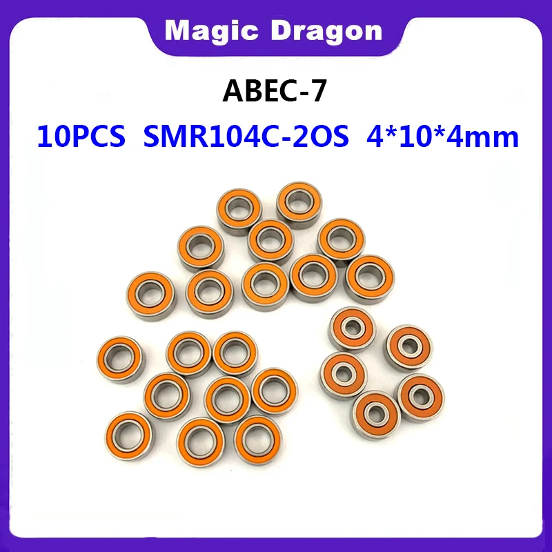 5PCS/10PCS SMR104 2OS ABEC-7 stainless steel mixed ceramic bearing 4*10*4mm fishing reel line bearing High quality