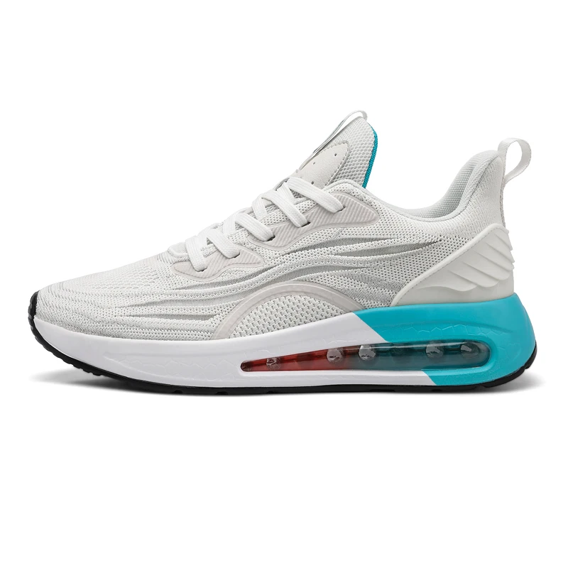 New Men's Sports Shoes Flying Woven Men's Air Cushion Sports Shoes Non-slip Wear-resistant Running Shoes Size 39-44