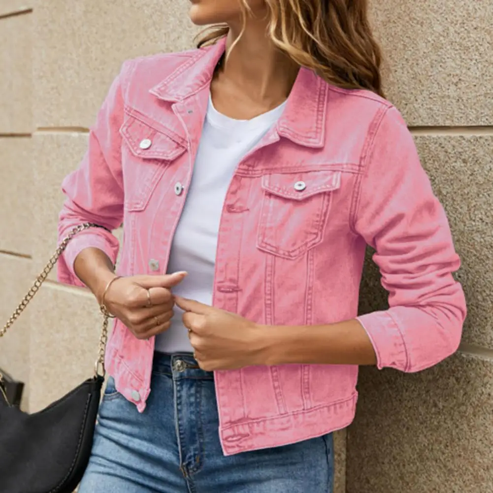 Женская джинсовая куртка короткий облегающий однобортный жакет в Корейском