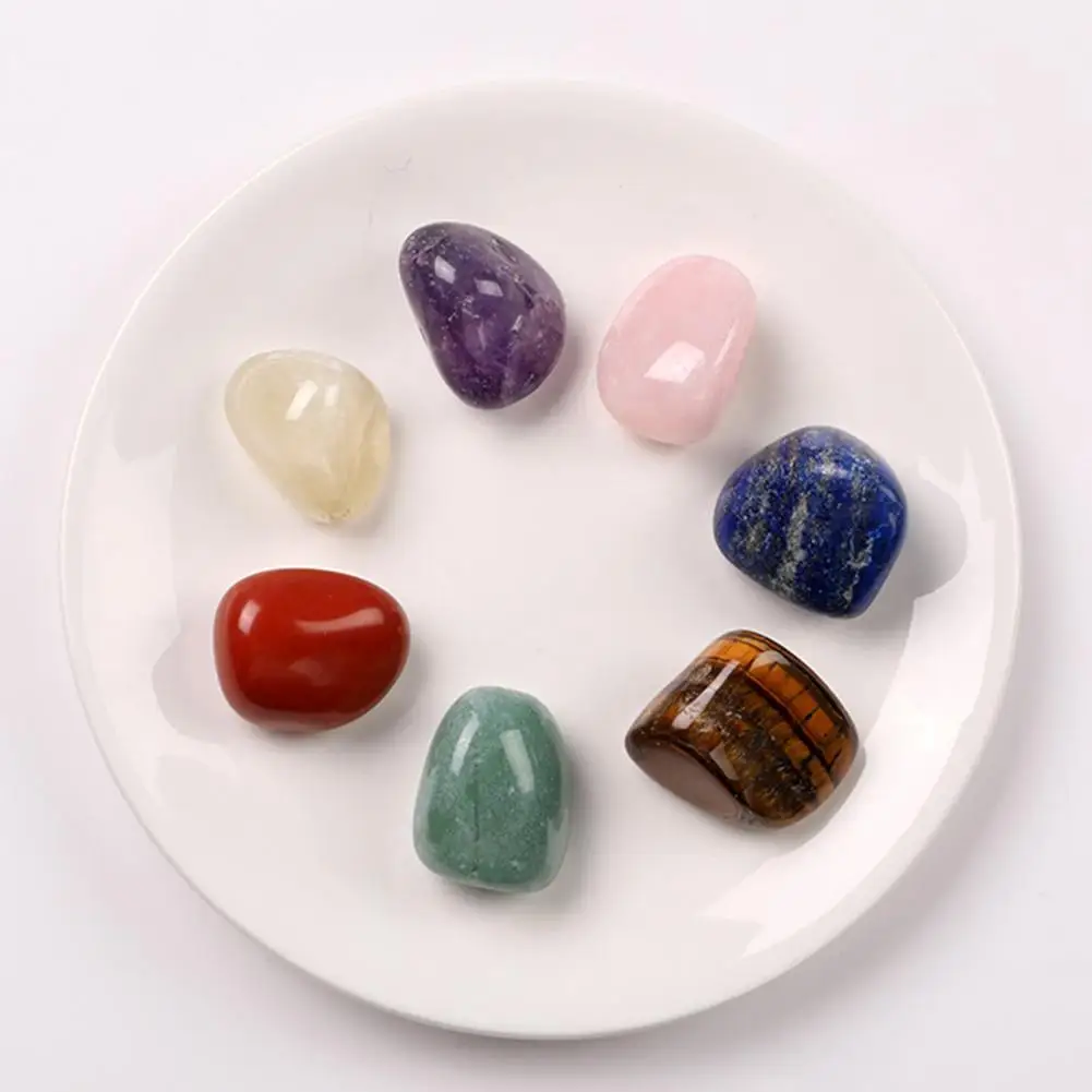 

7Pcs Tumbled Stone Meditation Polish Delicate Healing Decorative Help Thinking Faux Crystal Stone Home Decor