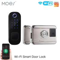 moes wifi tuya smart lock door fingerprint lock smart home waterproof lock digital door lock password for home hotel security