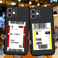 fashion code label travel ticket funda for iphone 11 12 13 mini 11 pro x xs max xr 6 7 8 plus se phone case soft silicone cover