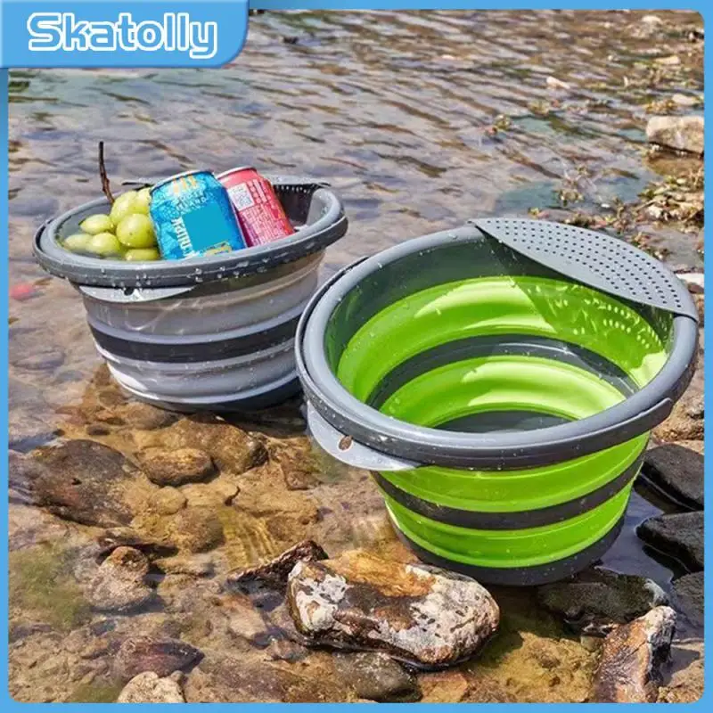 

Wash Bucket Saving Space And Not Occupying Space Gross Weight 220g Portable Folding Bucket Easy To Lift Water Fishing Bucket