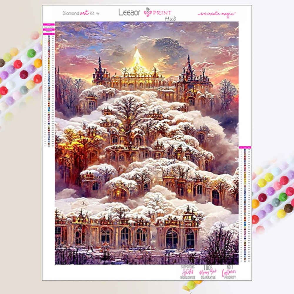 

Diamond Painting Pintura De Diamante Castle Landscape Painting Diamond Embroidery Crafts Mosaic Painting Wall Home Decoration