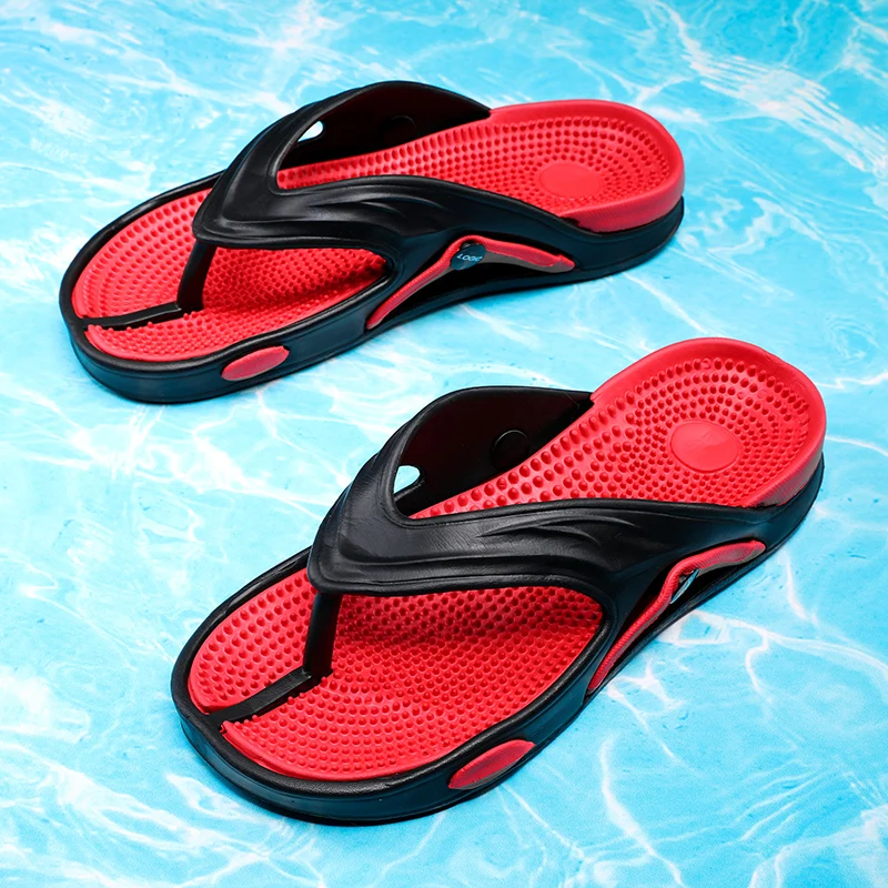 2023 Summer Slippers Men Flip Flops Foot Granule Massage Shoes for Men Fashion Beach Sandals Men Slides Indoor Non-slip Slippers