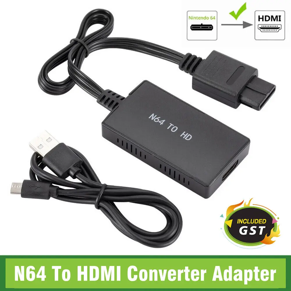 

Кабель-адаптер N64-HDMI HD для Nintendo 64/SNES/NGC/SNES/SFC-HDMI