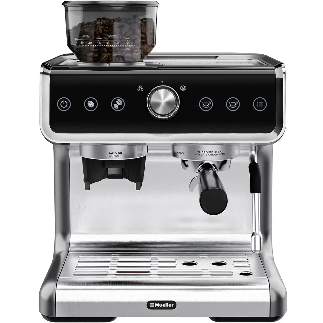

Premium Espresso Coffee Maker with Milk Frother, Coffee Grinder, 15 Bar, Complete Barista Kit