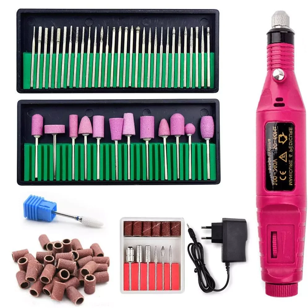 

Manicure Machine With Ceramic Nail Drill Bits Set Ceramic Mill Cutter Nail Art Sanding File Gel Polish Remover Cutter