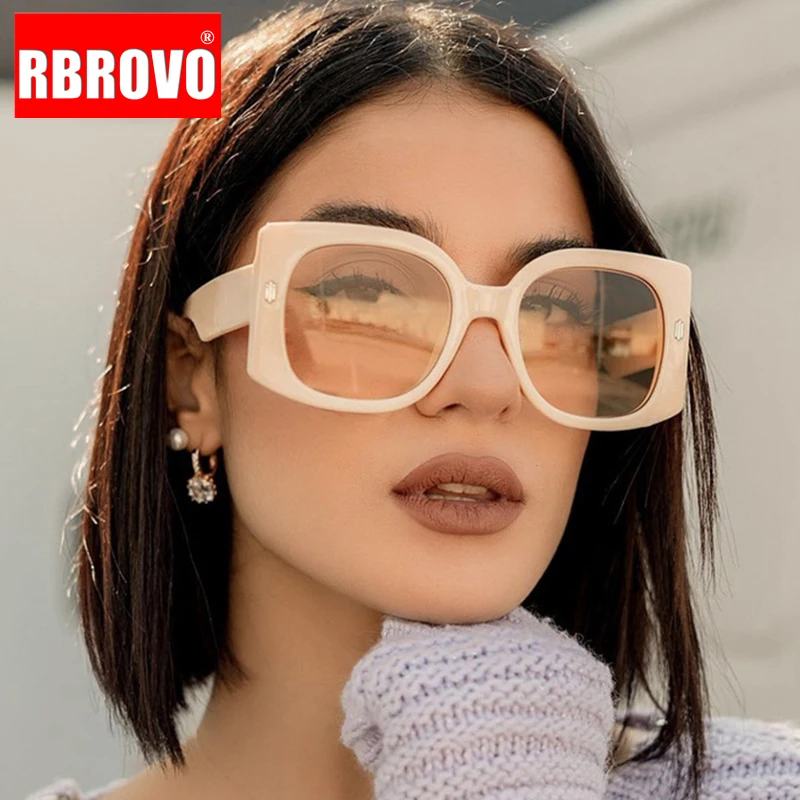 

RBROVO Oversized Square Sunglasses Women 2023 Brand Designer Sun Glasses Women Fashion UV Protection Shopping Gafas De Sol Mujer