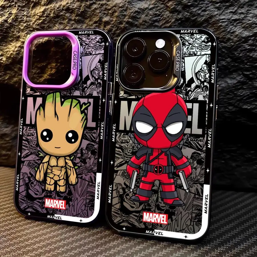 Чехол для телефона Marvel Groot Ironman Apple iPhone 15 Plus X 12 Pro 11 Max XR 13 XS 16 14 Мягкий чехол из ТПУ