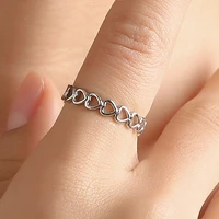 2022 fashion heart open rings for women couple silver color cross arrow cuff finger jewelry simple party girls lady gifts anillo