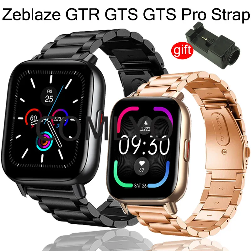 

Stainless steel wristband for Zeblaze GTS PRO GTR GTS2 HYBRID Smart Watch Strap Bands Metal Adjustable Band Belt