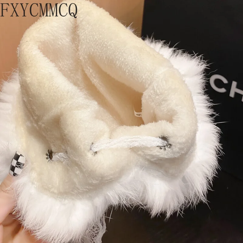 FXYCMMCQ 2022 Autumn/Winter Round Toe High-heeled Thick Velvet Elastic Boots Temperament All-match High-heeled Women's BootsF633