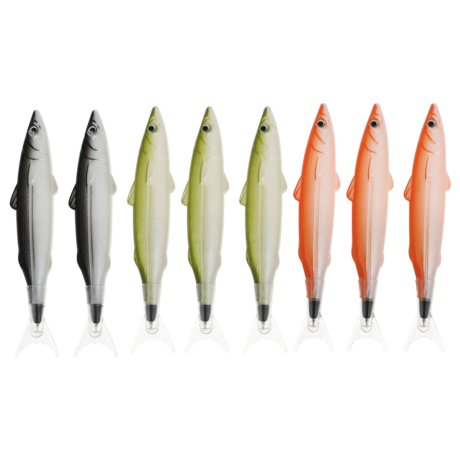 

8 Pcs Ballpoint Pens Japanese Korean Student Stationery Supplies Writing Fish Shaped Signing Supply
