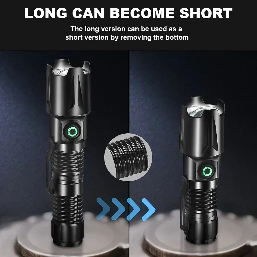 XIWANGFIRE ультра яркий светодиодный мини-фонарик USB перезаряжаемый с дисплеем уровня