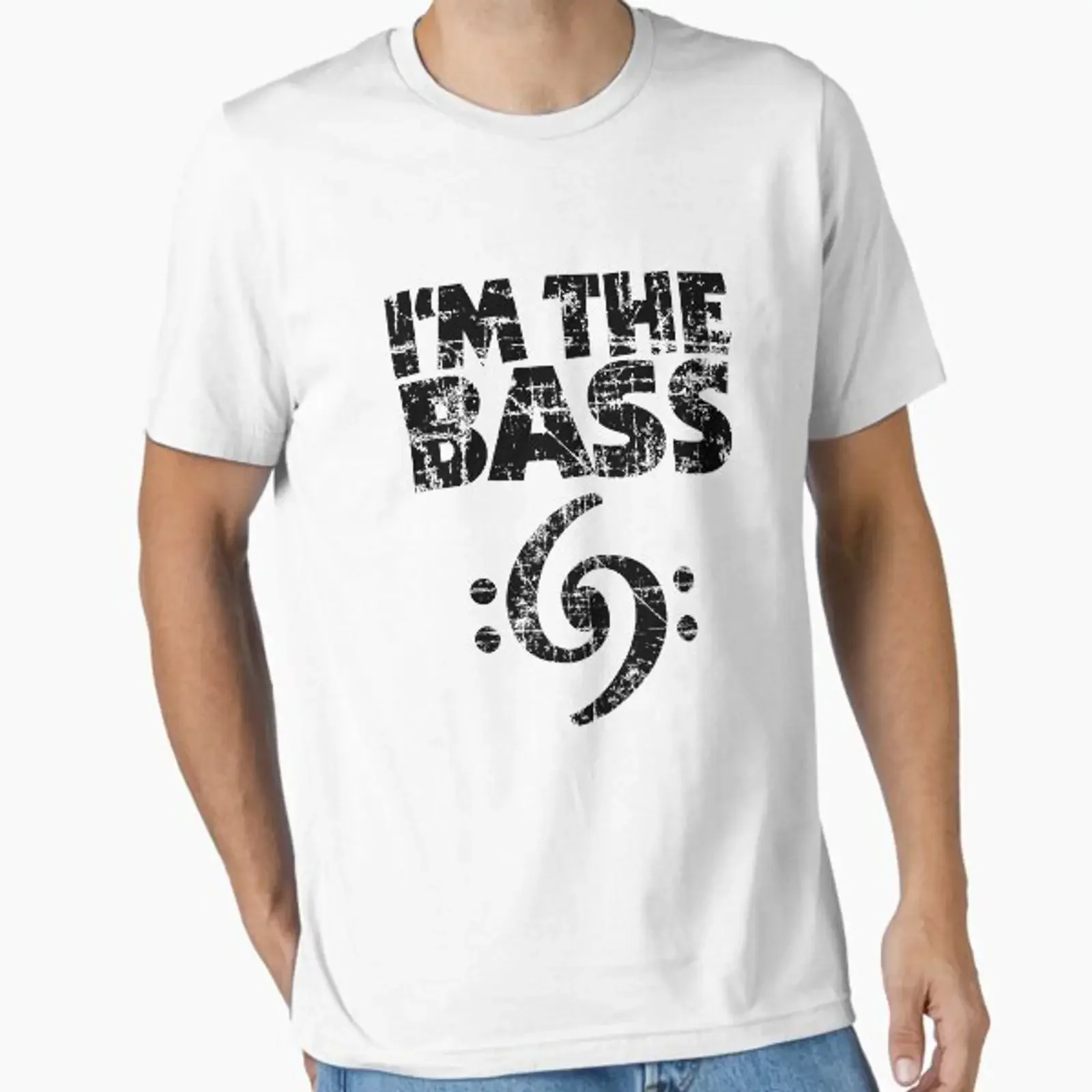 Фото Футболка I'm the Bass Clef 69 Vintage Black, разработанная и продаваемая компанией theshirtshops, винтажная, стильная, универсальная, удобная, унисекс. №1