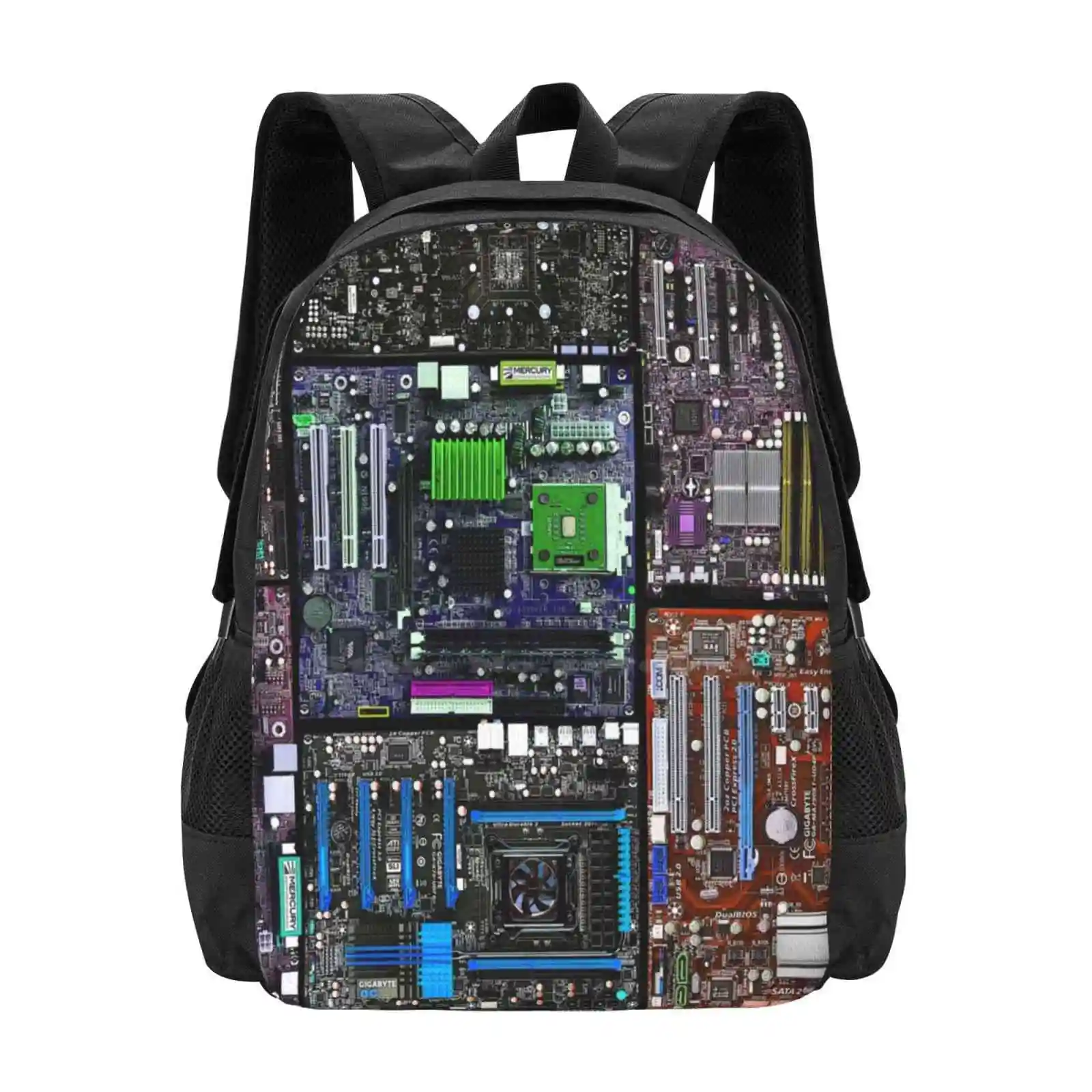 Motherboard Version 3 Pattern Design Laptop Travel School Ba