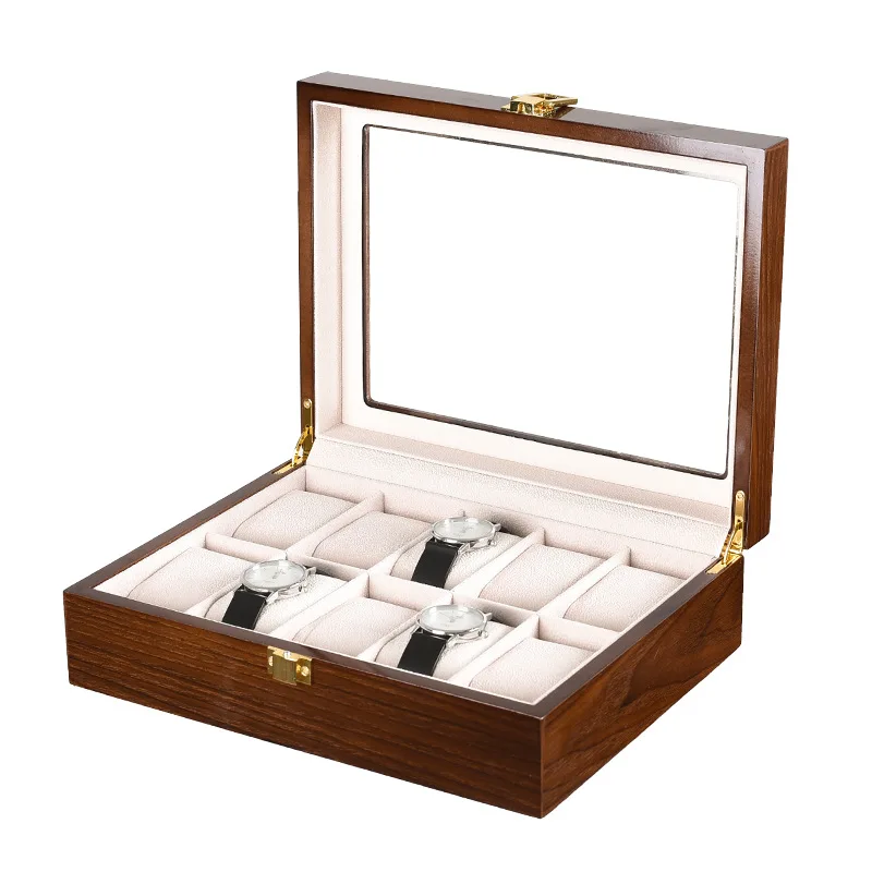 6/10/12Grids Solid Wood Jewelry Organizer Box Watch Holder Storage Case Watch Display Box for Man Women Hombre