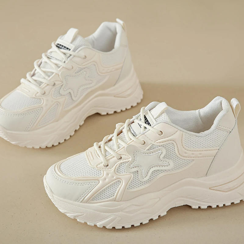 Женские сетчатые Туфли с круглым носком летние дышащие удобные спортивные туфли