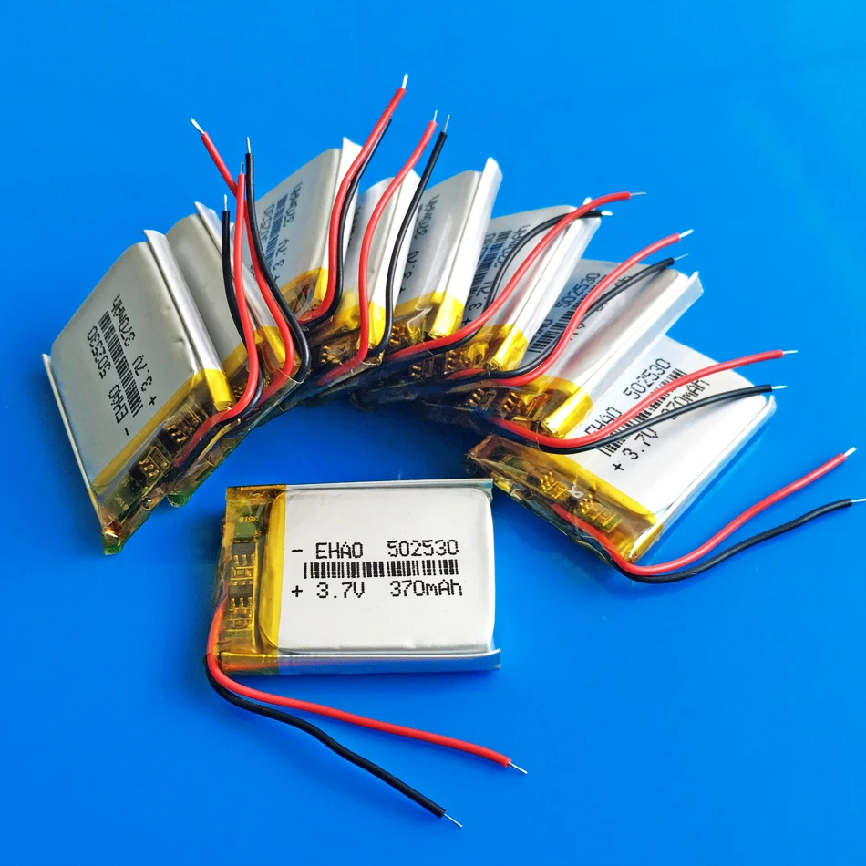 10 шт., литий-полимерные аккумуляторы, 3,7 в, 370 мАч