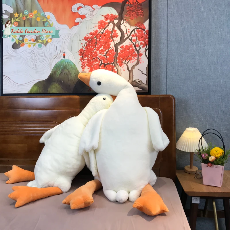 

160cm Giant Duck Plush Toys White Goose Fluffy Sleep Pillow Cute Stuffed Animals Big Swan Soft Dolls Floor Mat Kid Birthday Gift