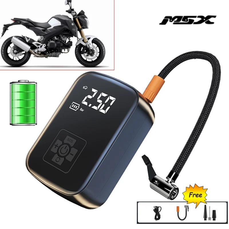 

Для Honda Grom125 MSX125 MSX125SF Grom 125 MSX 125 125SF 2013-2022 беспроводной многофункциональный шинонасос для мотоцикла велосипеда лодки