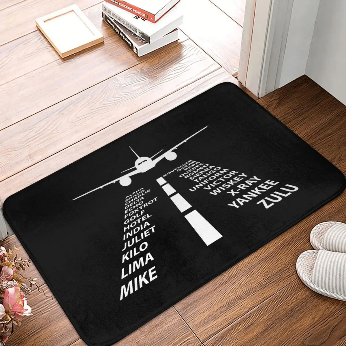 

Take Off Non-slip Doormat Airport Bath Kitchen Mat Prayer Carpet Flannel Pattern Decor