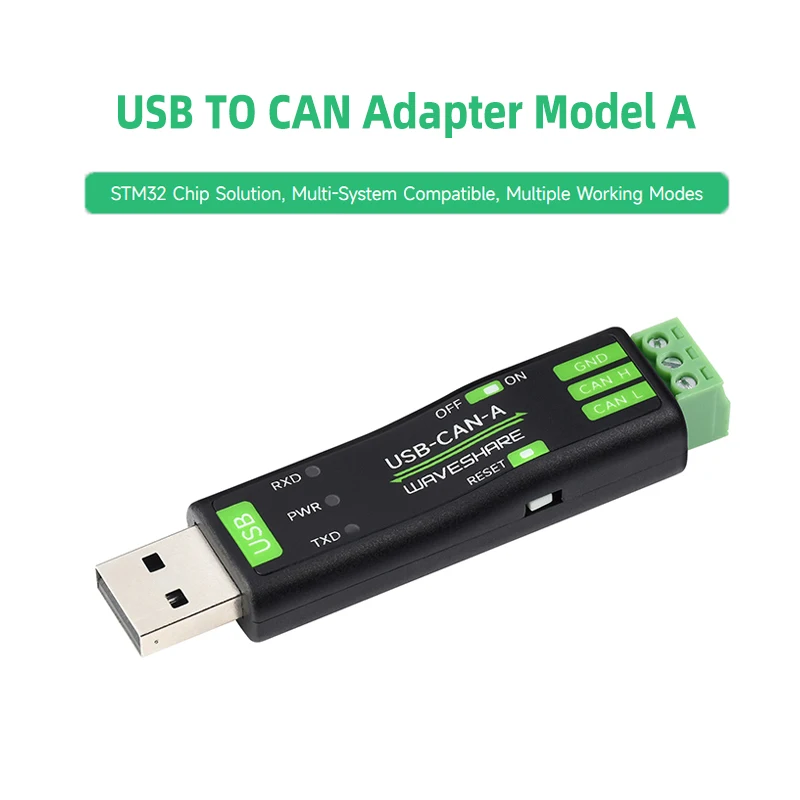 Фото Анализатор адаптера USB-CAN, модель A, решение для чипа STM32, скорость передачи CAN, 5 кбит/с-1 Мбит/с, несколько режимов работы, совместимость с несколькими системами №1
