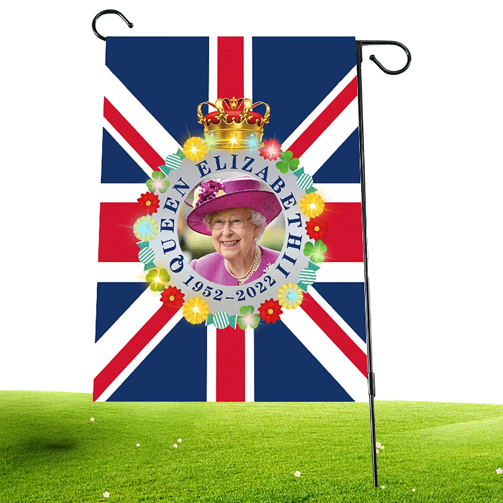 

Bunting For Queens Plati-num Jubilee Union Jack Flag Featuring Her Majesty The Queen 70th Anniversary Decoration For Garden Yard