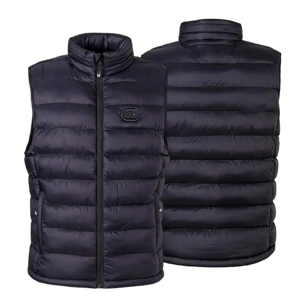 

Quick Heat Coldproof 4 Heated Zones Cotton Padded Smooth Zipper Heated Vest Men Heating Waistcoat for Parents