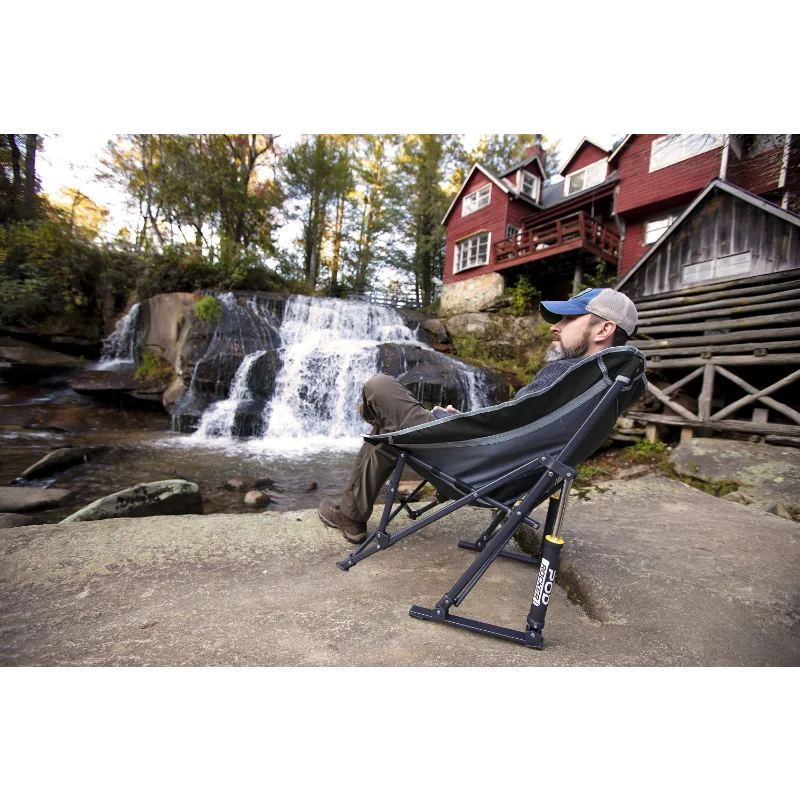 

GCI Outdoor Pod Rocker, Black, Adult Chair camping chairs outdoor chair fishing folding chair
