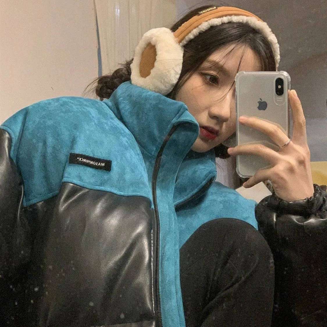 New Winter Jacket Women 2022 Thick Spliced Zipper Coats Loose Streetwear Casual Office Lady Oversize Outwear Female Clothing Y2k