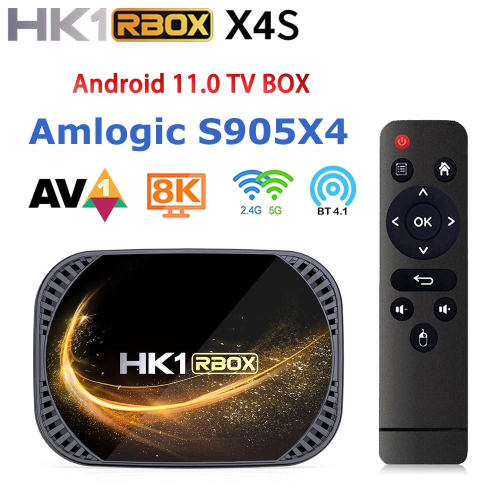 

Приставка Смарт-ТВ HK1 RBOX X4S, Android 11,0, Amlogic S905X4, Wi-Fi