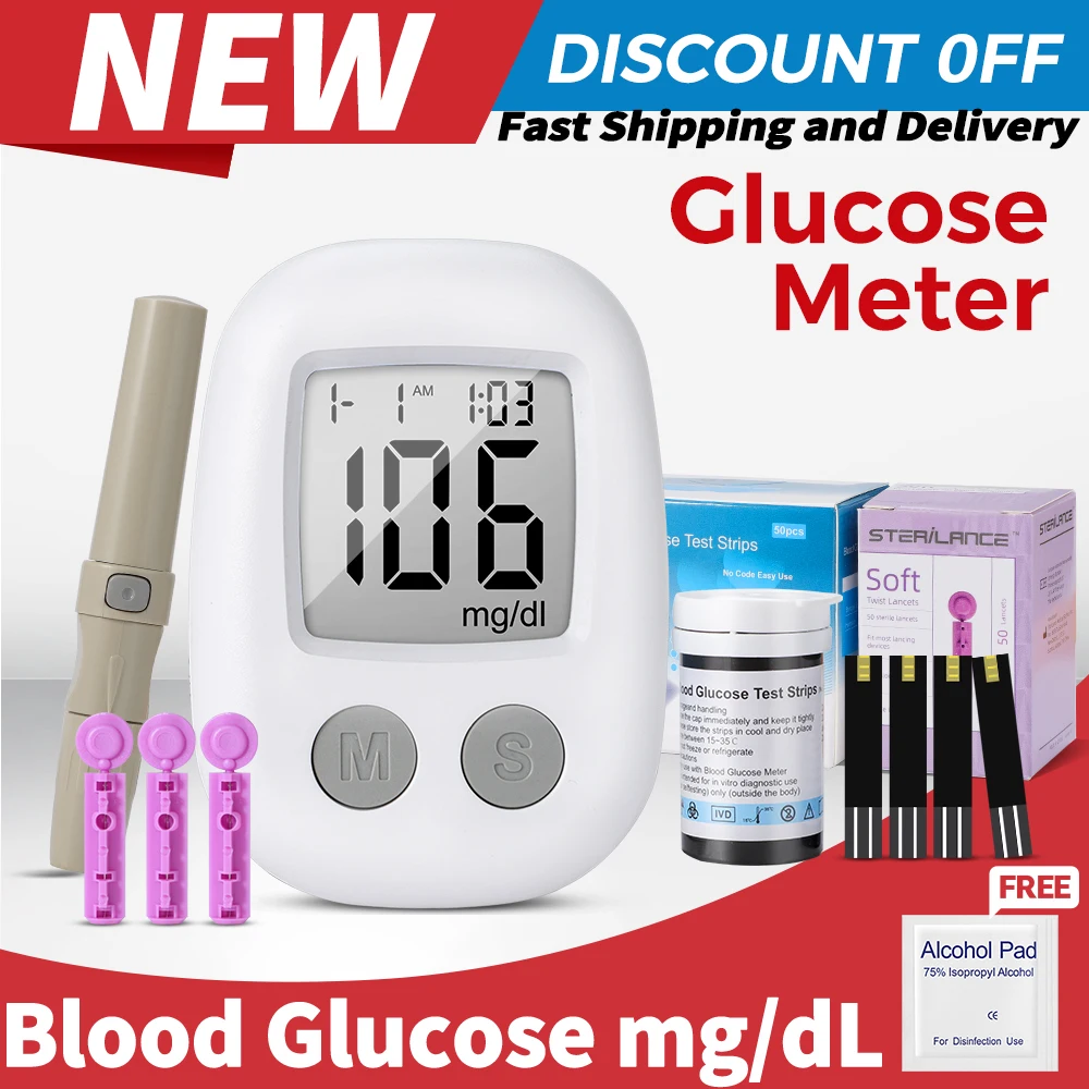 

Blood Glucose Meter Glucometer Monitoring System Test Strips Lancets Needles Blood Sugar Meter Kits Test Set For Diabetes