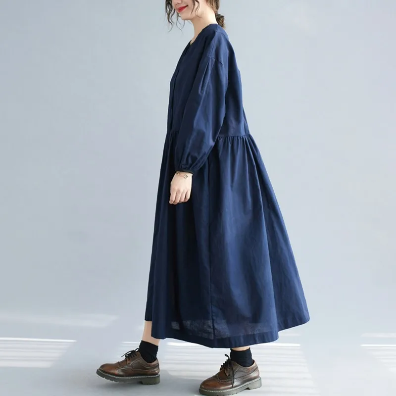 Женское хлопковое Повседневное платье Новое поступление 2022 весенние винтажные