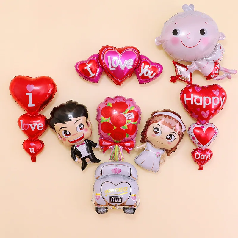 Мультяшное свадебное платье для невесты и жениха воздушные шары из алюминиевой