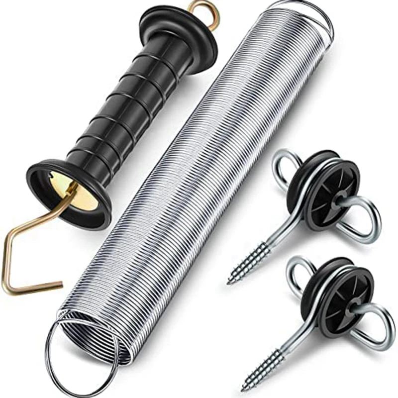 

Hot-4 Pieces Electric Fence Gate Handle Kit Electric Fence Gate Kit Anchors Spring Gate Handle Kit