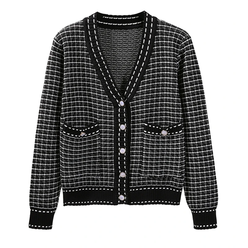 

Однобортный свитер, пальто, Осень-зима 2022, повседневный женский кардиган в полоску с длинным рукавом, свитера, Топ