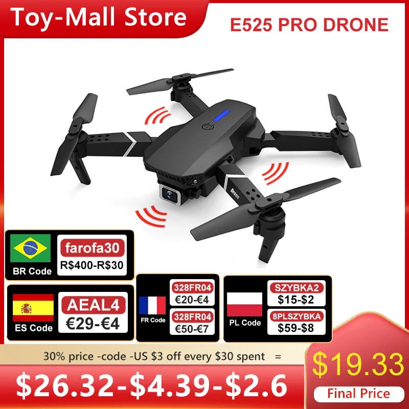 Квадрокоптер E525 PRO RC с функцией обхода препятствий, 4k, Wi-Fi - изображение