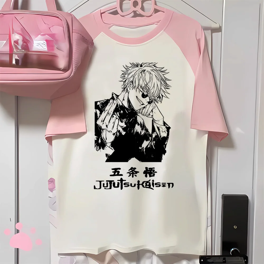 Фото Jujutsu Kaisen t shirt women women Vintage Psychedelic Graphic University anime shirt Psychedelic hip hop aesthetic 80s №3
