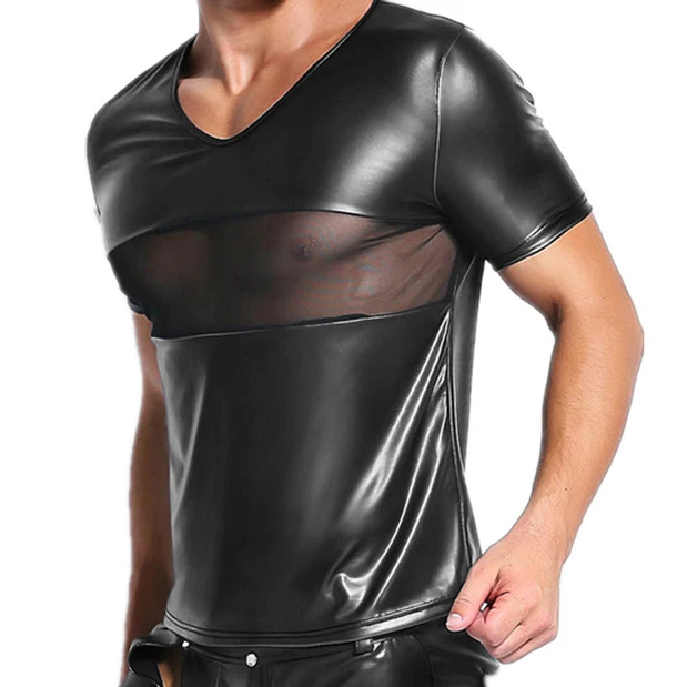 Сексуальное нижнее белье для мужчин сетчатая рубашка топы футболка геев