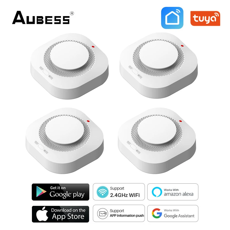 

Смарт-детектор дыма с Wi-Fi, 90 дБ