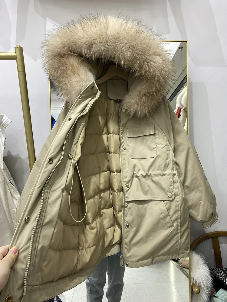 Women Long Down Jacket New Casual Style White Duck Hooded Down Jackets Autumn Winter Warm Coats And Parkas Female Outwear