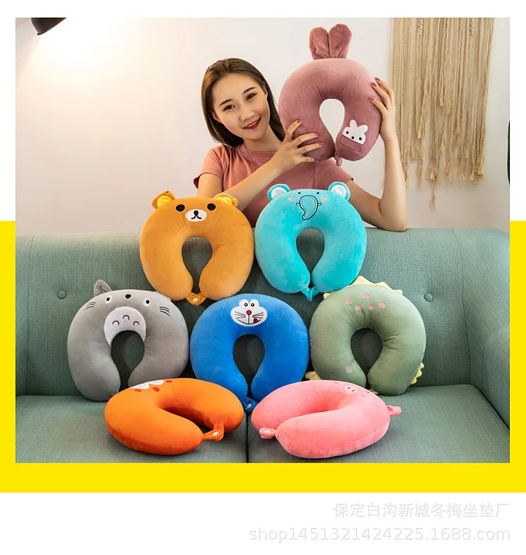 

U-shaped Cute Cartoon Neck Pillow U-shaped Foam Pillow Offices Cushion CuteChildren Cylinder Pillows Comfortable Nap Pillows