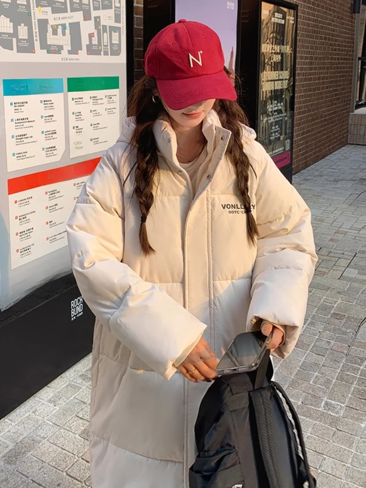 Гонконгский пуховик пуховое пальто средней длины выше колена утолщенная