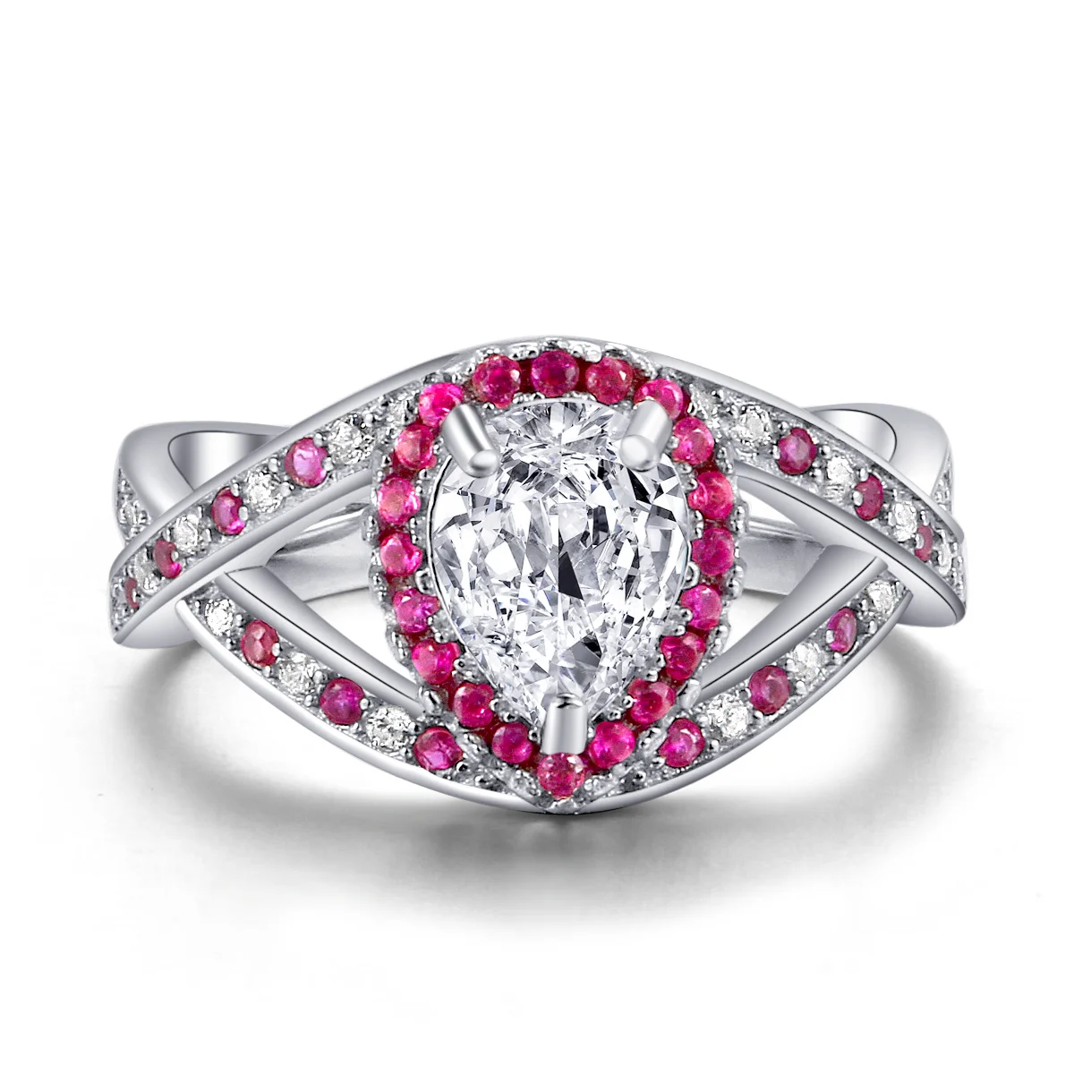 

Женское Обручальное кольцо серебристого цвета с фианитом