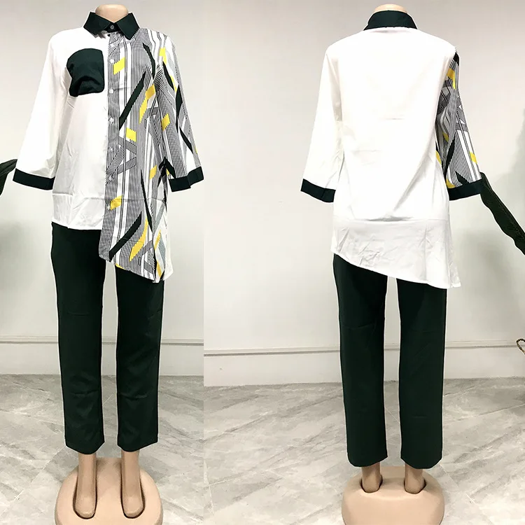 Новый Африканский модный костюм 4 цвета (рубашка и брюки) рубашка с рукавом