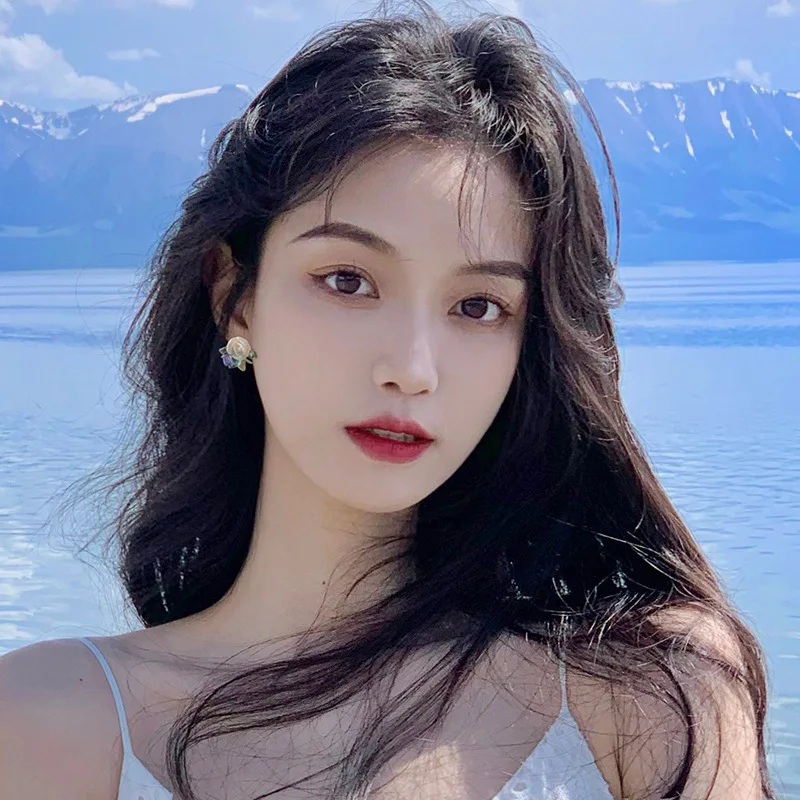 Fashion Colorful Plant Earrings Ceramic material non-allergic Earrings Birthday Gift For Women's Fine Accessories Free Shipping